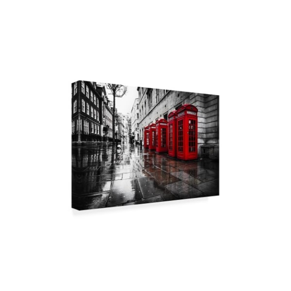 Vladimir Kostk 'London Phones' Canvas Art,16x24